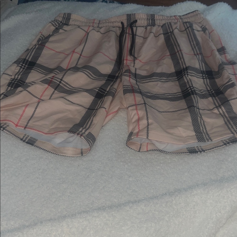 SHEIN Plaid Women Shorts - Tan and Black